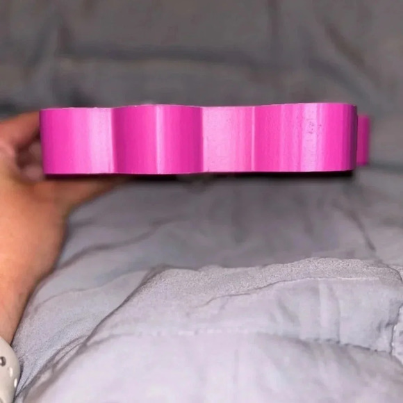 New Hello Kitty Face With Pink Glitter Bow Die Cut Wooden Wood Sign By Sanrio - Picture 3 of 3